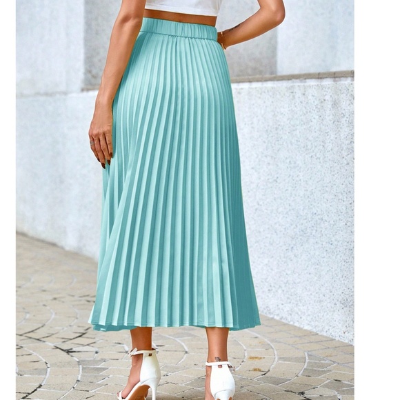 Classic Mint colorful stretchy waist pleated Skirt - Picture 8 of 9